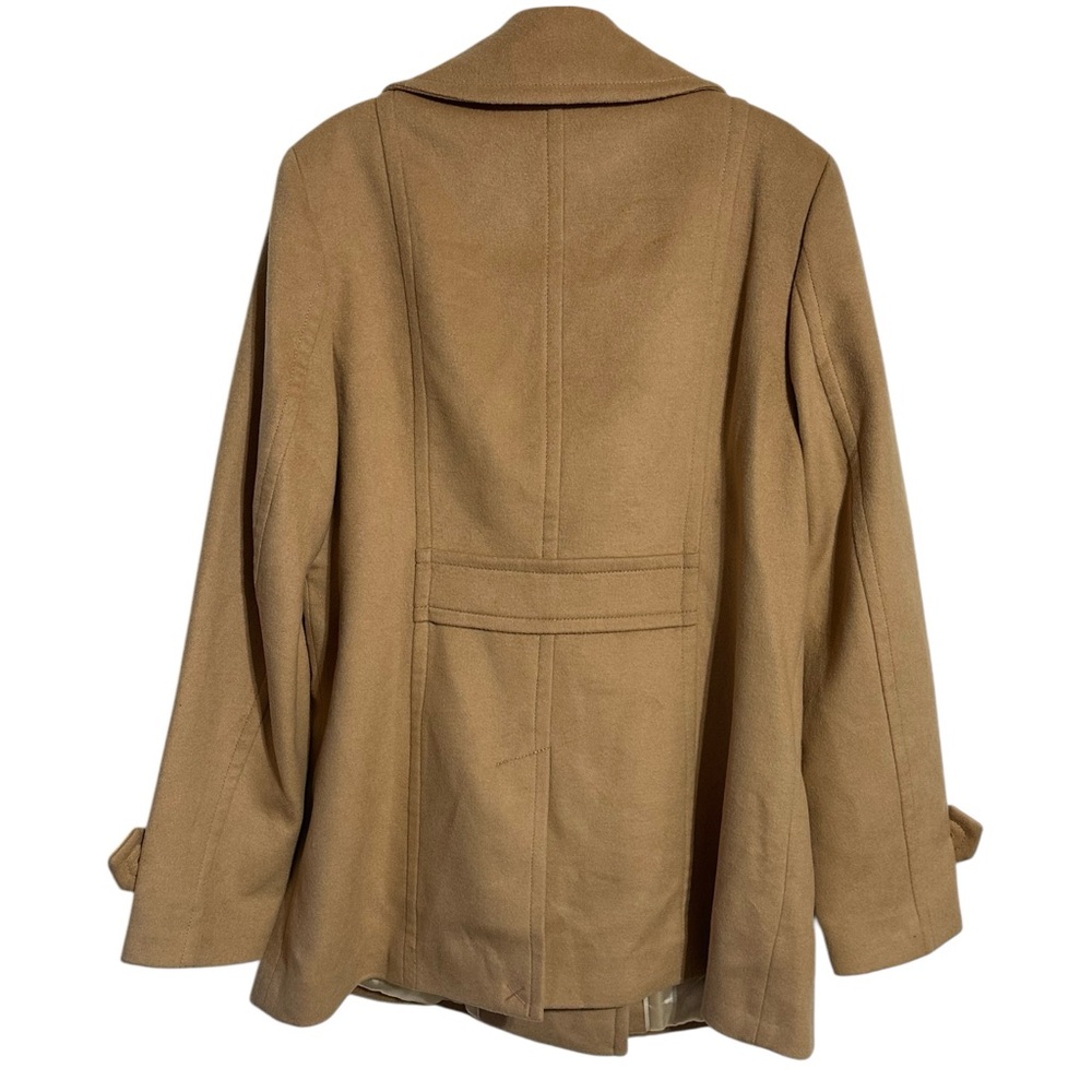 Land’s End NWT Camel Tan Buttoned Lined Peacoat 14T - Picture 4 of 12